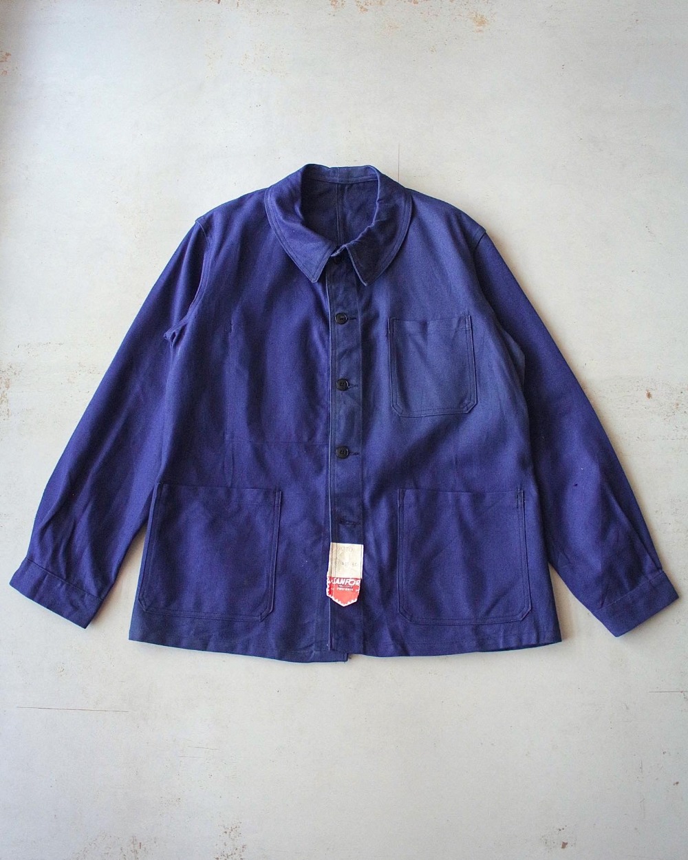 Deadstock 1970&#039;s French Club Collar Work Jacket (loose 100-105size)