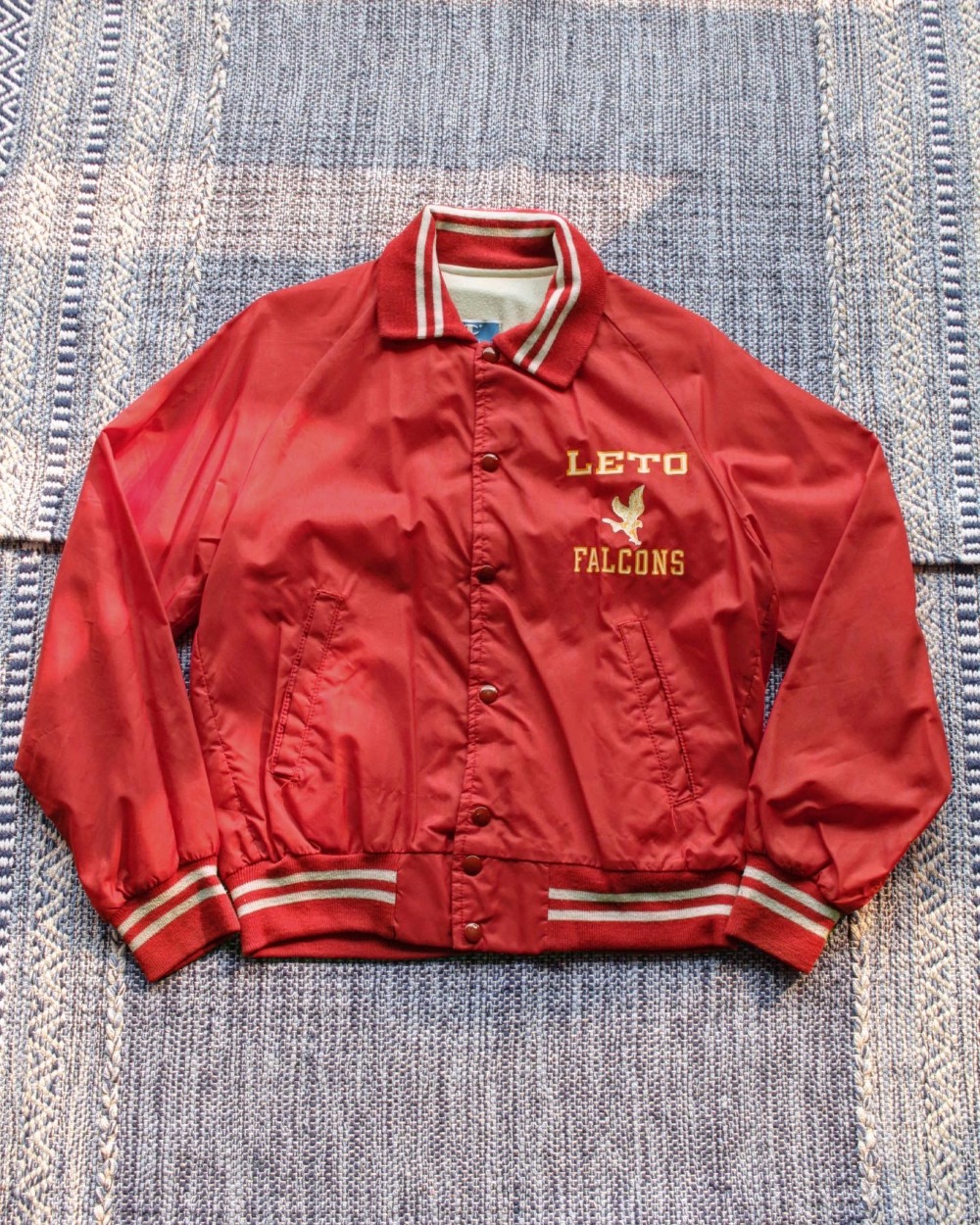 1980&#039;s Champion LETO FALCONS Nylon Varsity Jacket (100size)