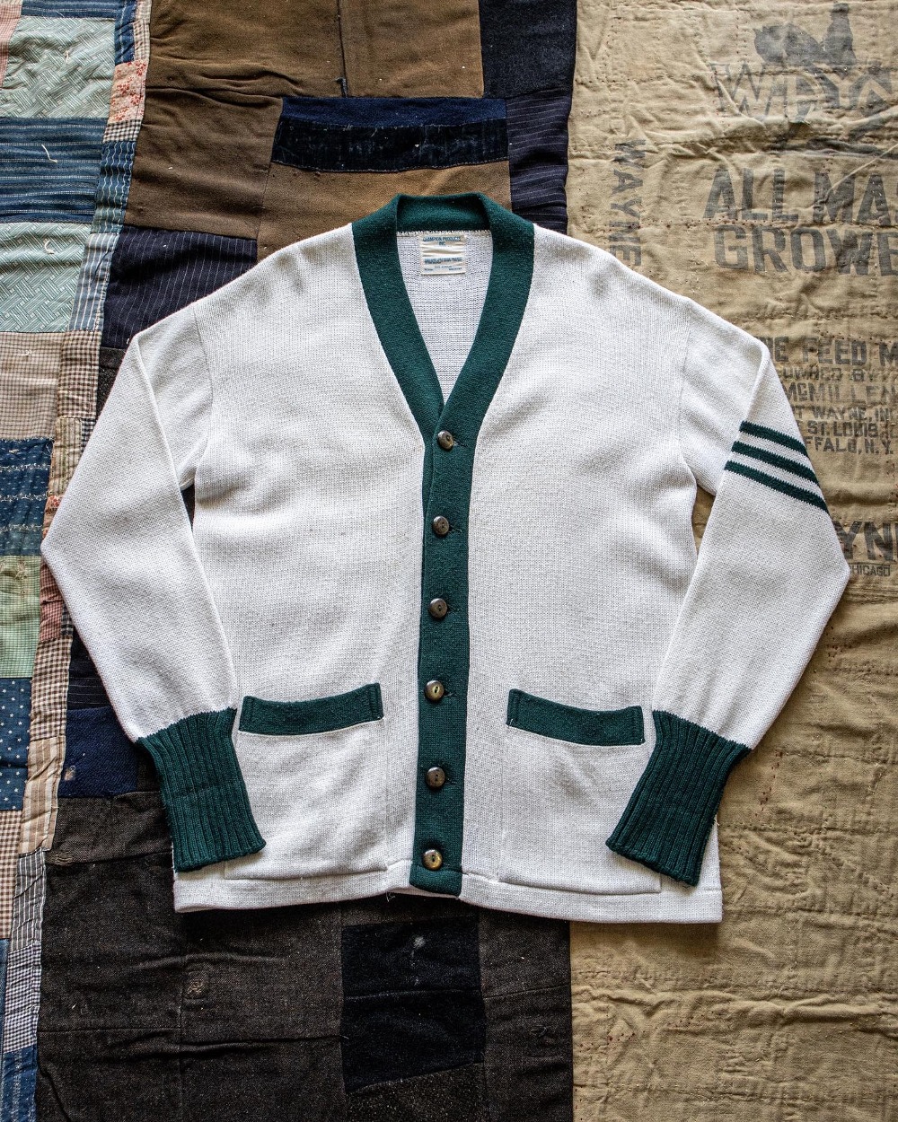 1960&#039;s Champion Stripe Acrylic Cardigan (loose 100/Fit 105size)